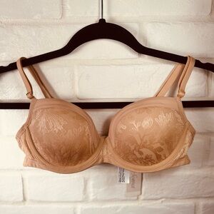 NWT Soma Lightest Lift Lined Demi Underwire Lace Bra 36 A Soft Tan Nude #0307